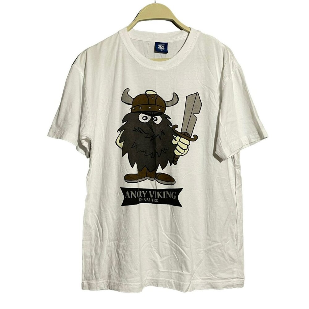 Monogram Denmark Angry Viking Men TShirt Size M Souvenir Trip Copenhagen Funny